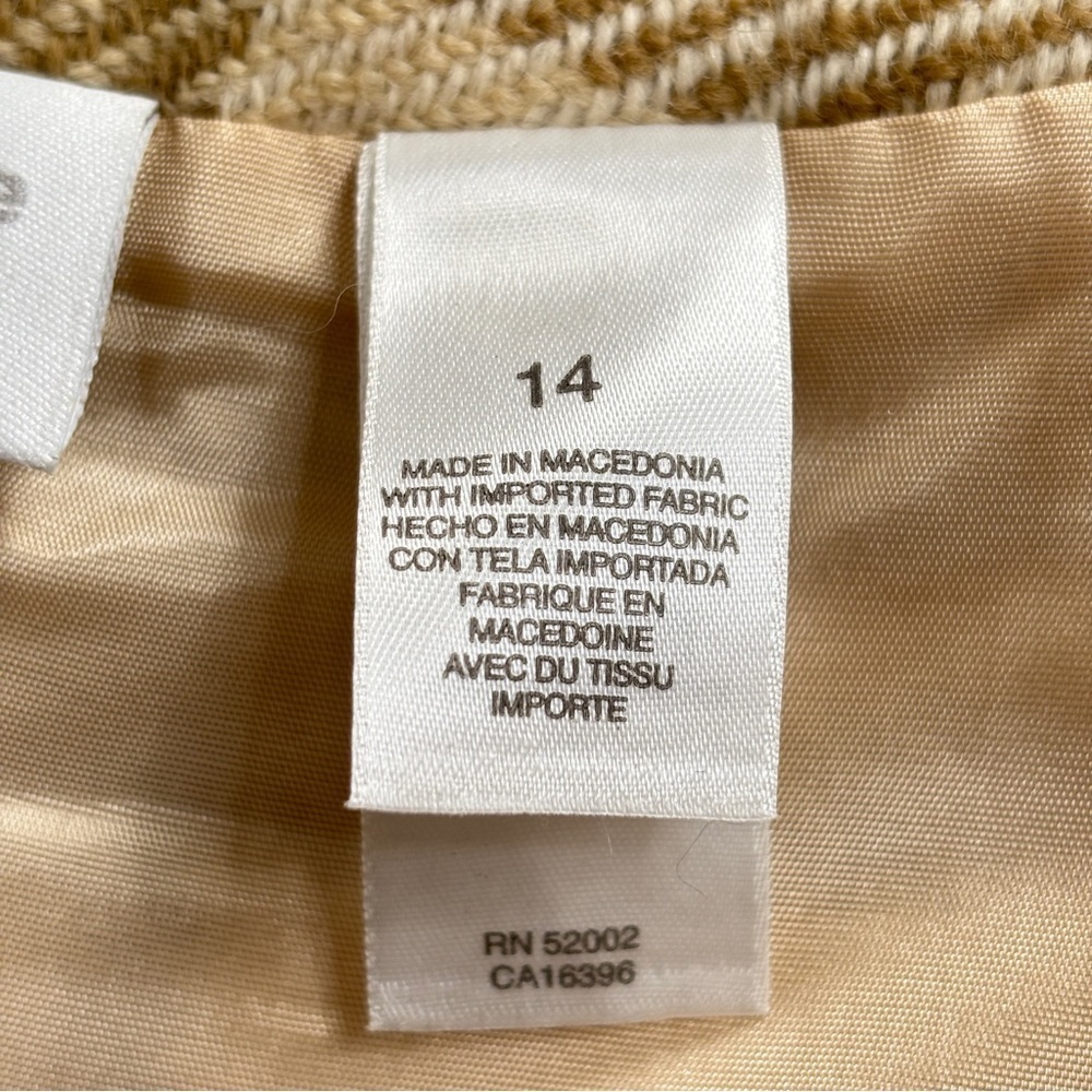 Liz Claiborne 100% Wool Wrap Skirt Size 14 Plaid Brown & Beige Lined Classic - Picture 7 of 16
